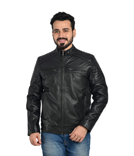 Buy Leather Retail Brown & Black Full Sleeves Jacket for Men Online @ Tata  CLiQ