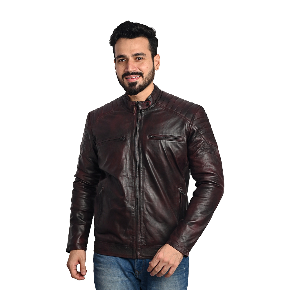 Distressed Brown Bike Leather Jacket for Men - Manufacturers, Exporters,  Wholesale Suppliers, Dealers, Wholesalers in Delhi, Delhi, India